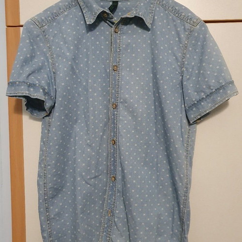 Denim shirt Benetton used with small patterns, for boy 10 years old