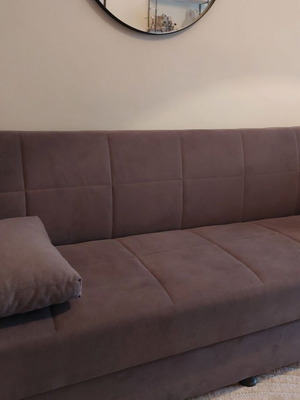Three-seater sofa bed with storage, gray, like new