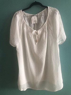 Airy blouse white, new, size XXXL, 100% cotton