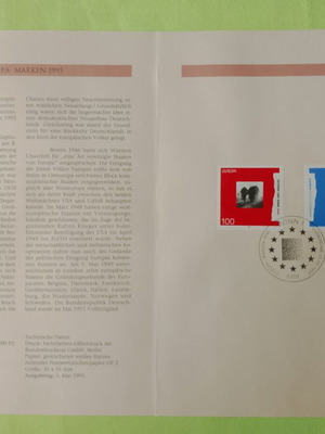 Γραμματόσημα Γερμανίας 1995 με σφραγίδα 1ης ημέρας Βόννης, σαν καινούργια