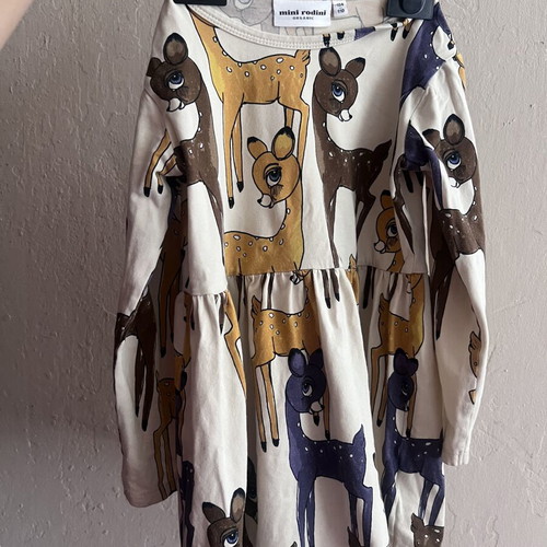 Mini Rodini Deer Long Sleeve Dress great condition, sizes 104/110
