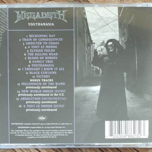 Megadeth Youthanasia CD like new, metal