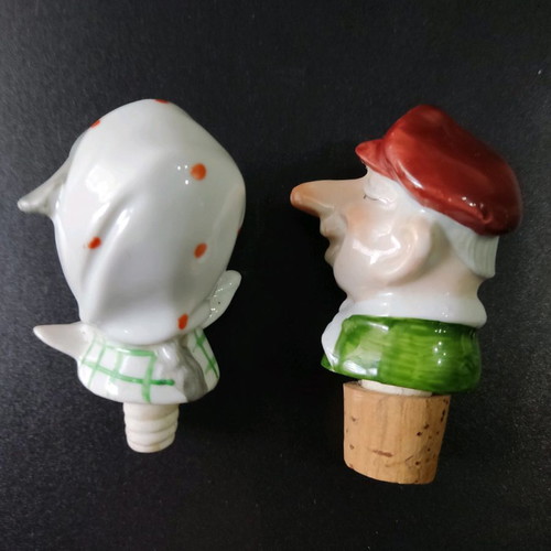Porcelain corks set of 2, likely German from 1930s