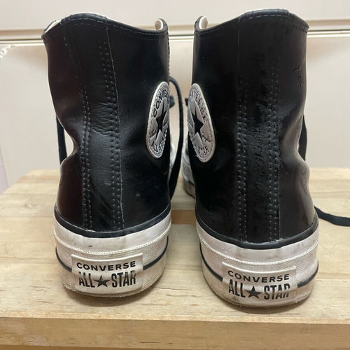 Converse Chuck Taylor All Star Lift Platform Leather Women's Shoes Size 39 Like New Black