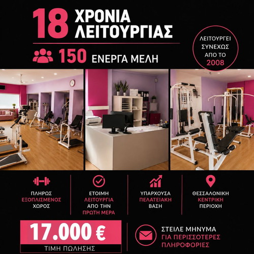 Κέντρο fitness για γυναίκες με 150 ενεργά μέλη από το 2008