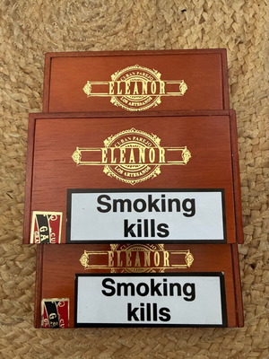 Ξύλινα συλλεκτικά κουτιά Eleanor Cuban Parejo σαν καινούργια, σετ 3 τεμαχίων