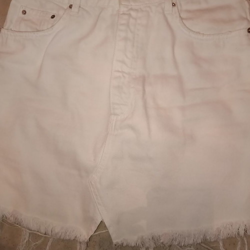 Zara denim skirt medium white like new, high waist slim fit