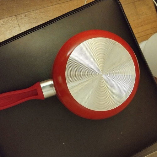 Presto Mini Tescoma saucepan 12cm red with slight rim bend