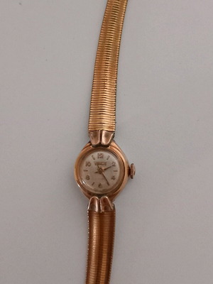 Ρολόι Venus vintage γυναικείο μεταχειρισμένο, επιχρυσωμένο ατσάλι, χρήζει επισκευής