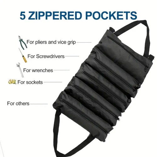 Tool bag new fabric with 5 zippered pockets