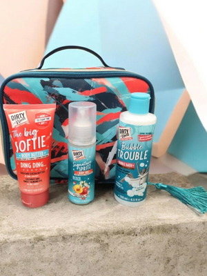Dirty Works body care set with case new