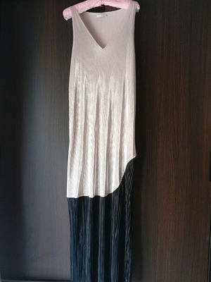 Zara women's dress new, black and silver, size M