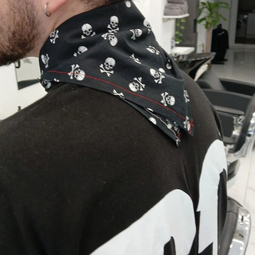 Bandana handmade by Alexandros Traikos, new, black and white