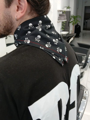 Bandana handmade by Alexandros Traikos, new, black and white