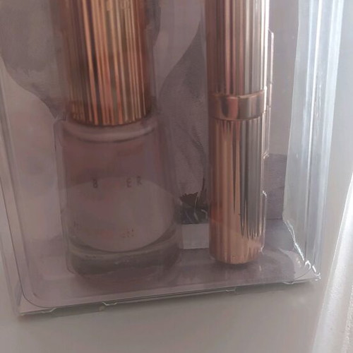 Ted Baker travel set with lilac nail polish and nude lipstick like new