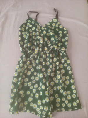 Short green floral combishort