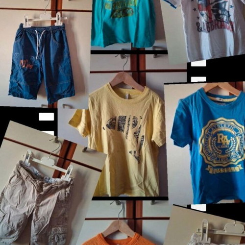 Boys' t-shirts and bermuda shorts pack size 6Y like new, multicolor