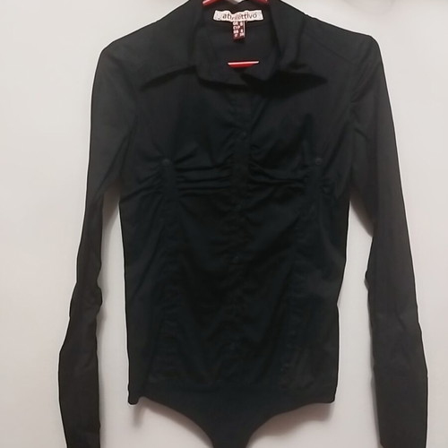 Black Attrattivo Small wrap bodysuit shirt new
