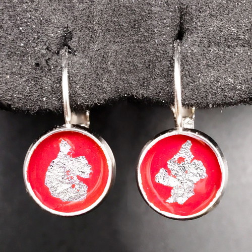 Red stainless steel earrings Apefthon new, hypoallergenic