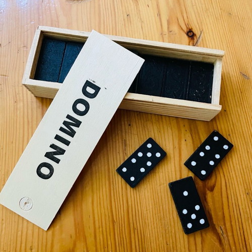 Domino with wooden box new