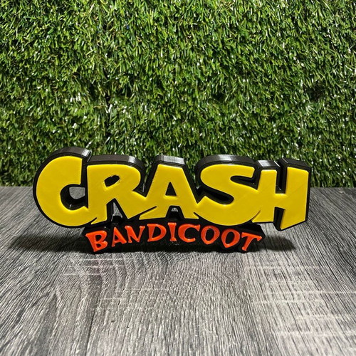 Crash Bandicoot decorative logo new 3d print