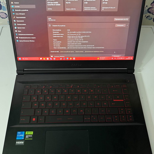 MSI GF63 12UC gaming laptop i5 12th Gen RTX 3050 16GB RAM