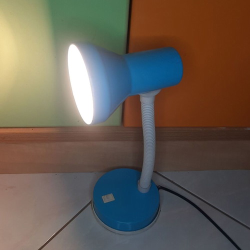 Desk lamp blue used, includes bulb