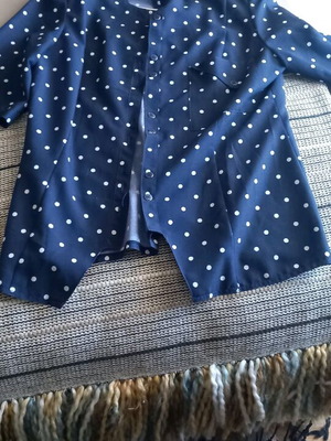 Polka Dot Medium Jacket Blue White Unlined