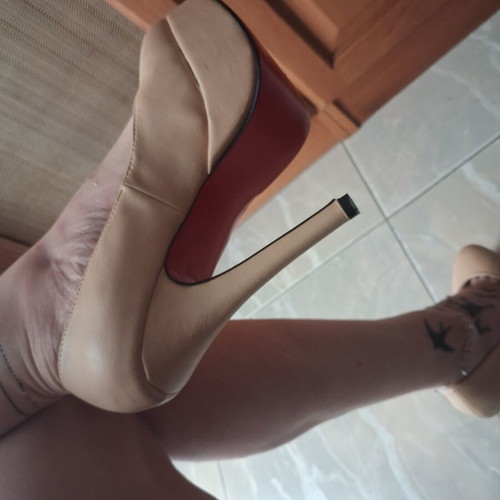 Christian Louboutin high-heeled women's pumps, beige, size 38