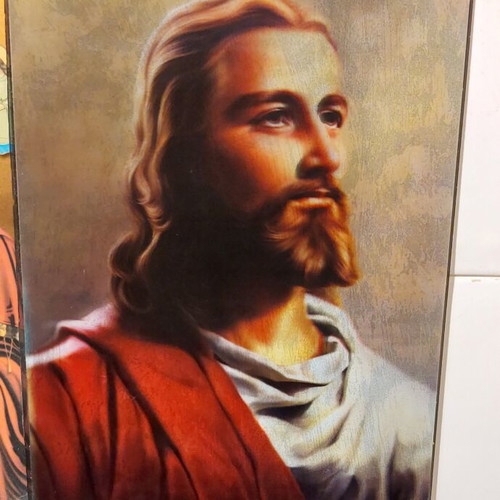 Jesus portrait frame new 40x40 cm with moving gaze