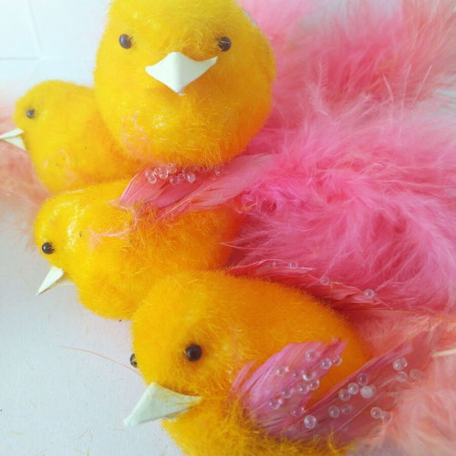 Set of 6 decorative birds with feathers new