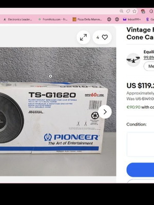Pioneer TS-G1620 6,5" διπλοκώνος ηχεία αυτοκινήτου 60W σαν καινούργια