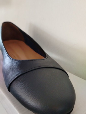 Leather ballerina shoes new, size 40, blue with leather insole