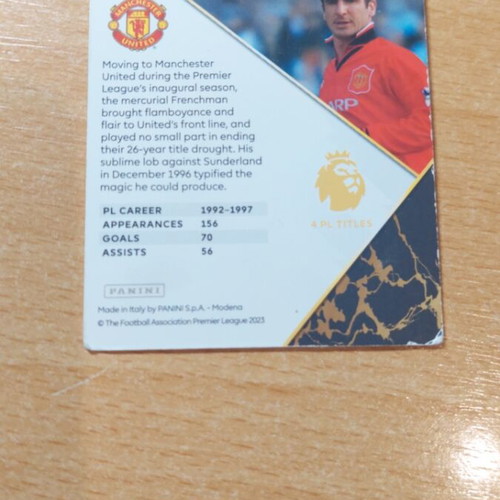 Legend Eric Cantona Panini card like new, Premier League