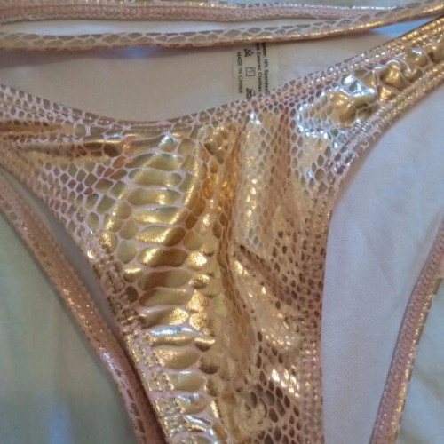Shein bikini swimsuit new, gold croco color