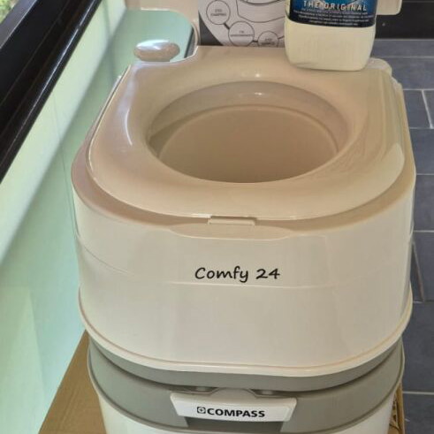 Compass Comfy 24 portable chemical toilet new with Aqua Kem Blue