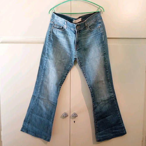 Zara women's flared jeans used, blue, size L
