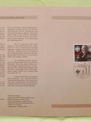 Germany 1997 First Day Cover Stamp with Postmark, Bonn