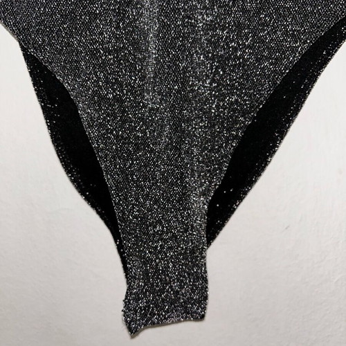 Glitter bodysuit H&M new, size XS, black and silver