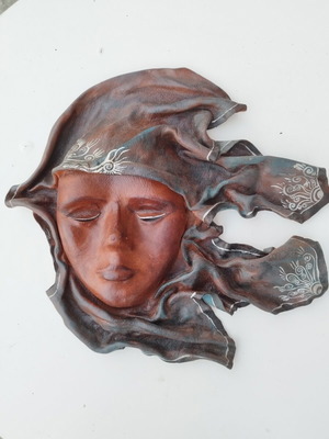 Decorative mask made of genuine leather, handmade in Africa