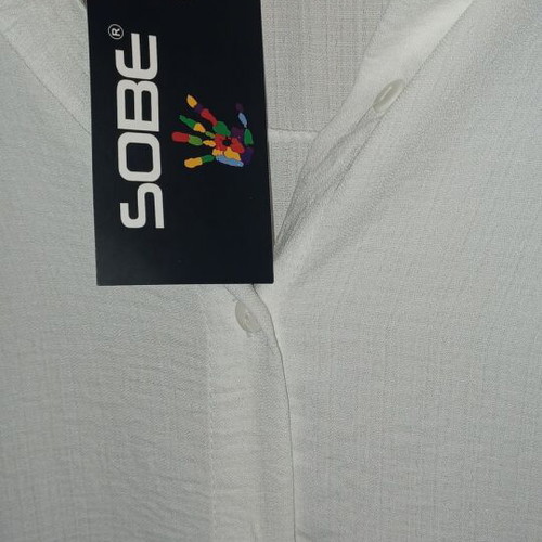 Shirt with sequins new, white, loose fabric, size L
