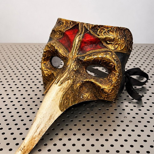 Plague Doctor Mask handmade vintage, used from Venice carnival