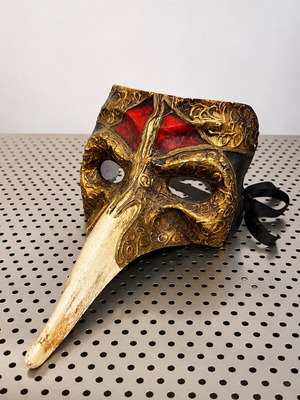 Plague Doctor Mask handmade vintage, used from Venice carnival
