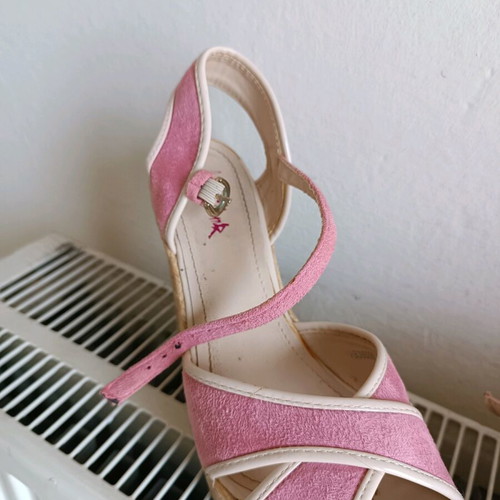 Platform shoes size 38 pink suede like new