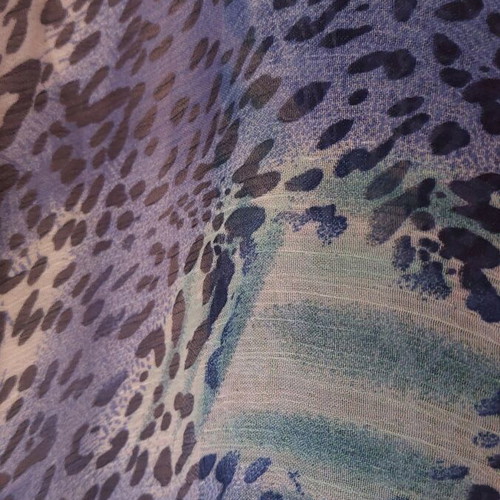 Dress code blouse new, airy blue leopard print