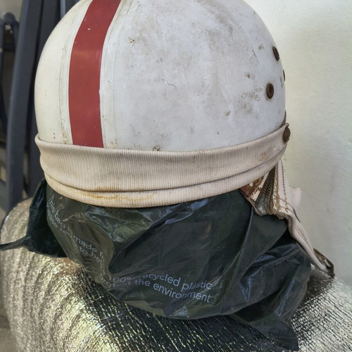 Vintage 1950s motorcycle helmet similar to Thanasis Veggos films