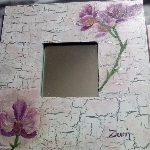 Frames with mirror used, handmade decoupage 26x26