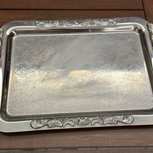 Antique serving tray like new with ornate rococo handles