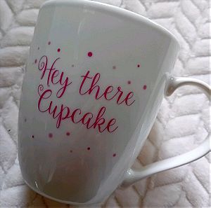 Λευκή,  μεγάλη κούπα 10εκ. άνοιγμα,  με γράμματα ροζ, για γάλα, καφέ ή τσάι, white  large mug for milk, coffee or tea, with pink lettering