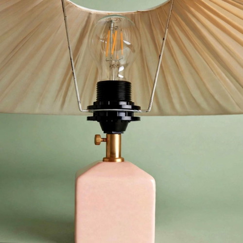 Vintage 80s XXL pink ceramic table lamp